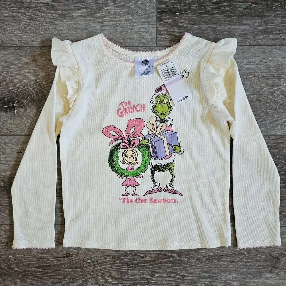 Dr Seuss Toddler The Grinch Girls Outfit 6 NWT Top & Tulle ruffled Skirt PINK